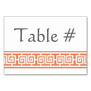 Chinese Elegance in Coral Table Card