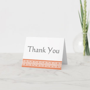 Chinese Elegance in Coral Thank You Card