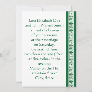 Chinese Elegance in Green Wedding Invitation