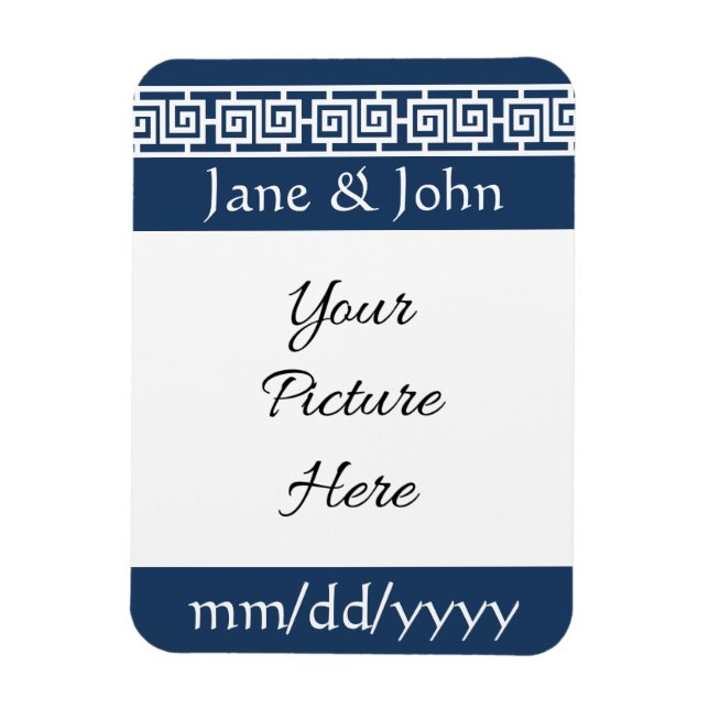 Chinese Elegance in Navy Save-the-Date Magnet (Vertical)