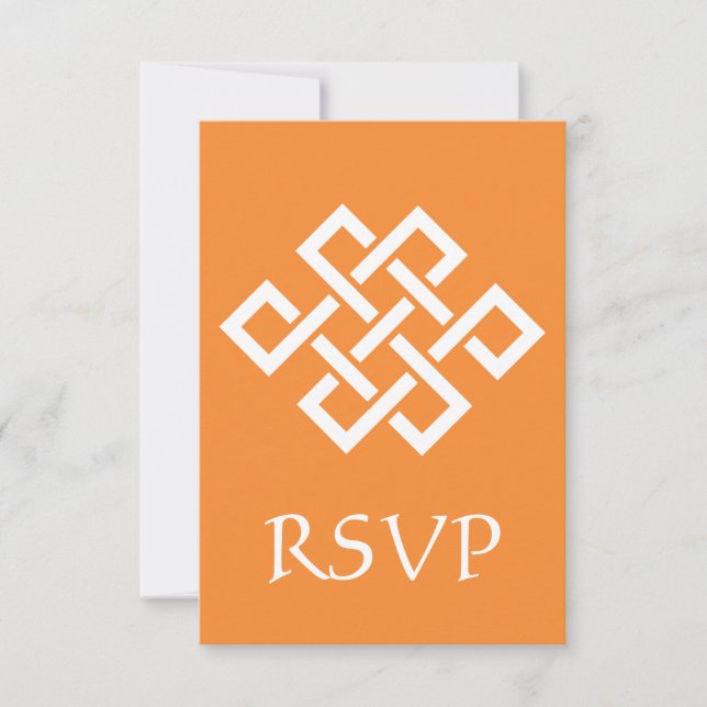Chinese Elegance in Orange RSVP Card (Front)