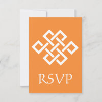 Chinese Elegance in Orange RSVP Card