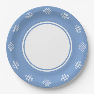 Chinese Elegance in Periwinkle Paper Plate