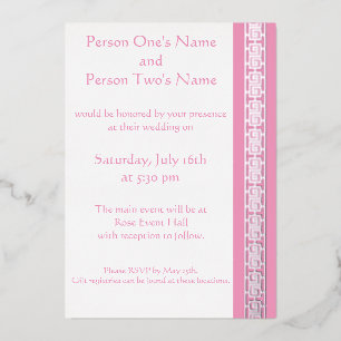 Chinese Elegance in Petal Pink Foil Invitation