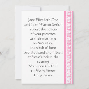Chinese Elegance in Petal Pink Wedding Invitation
