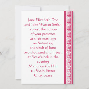 Chinese Elegance in Raspberry Wedding Invitation