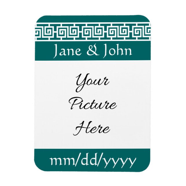 Chinese Elegance in Teal Save-the-Date Magnet (Vertical)