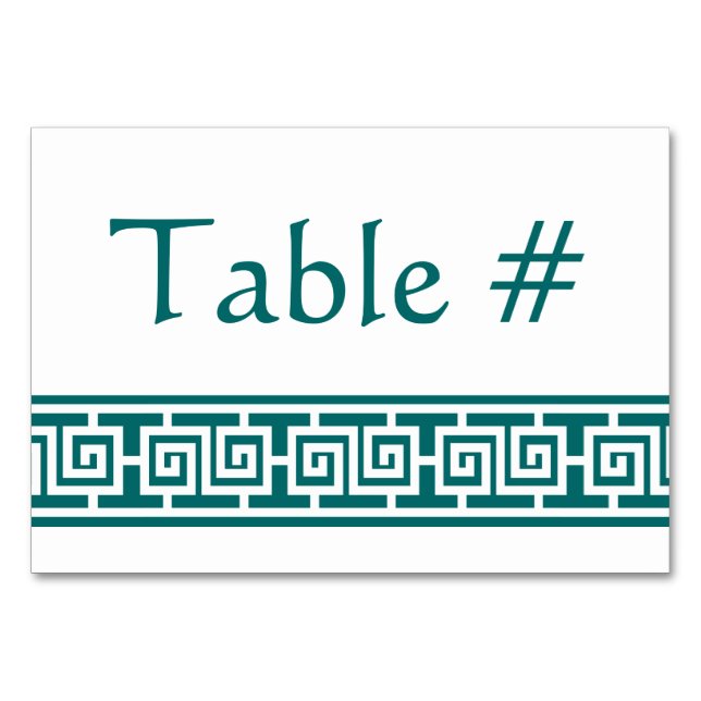 Chinese Elegance in Teal Table Card (Front)