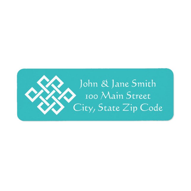 Chinese Elegance in Turquoise Address Label (Front)