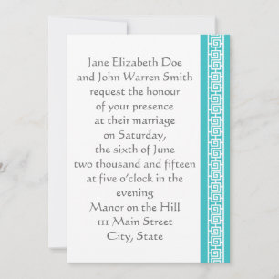 Chinese Elegance in Turquoise Wedding Invitation