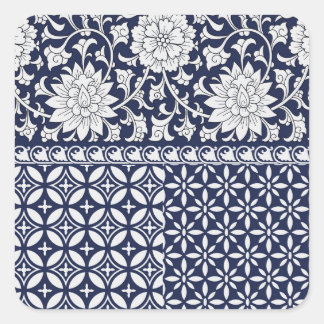 Chinese Elegance: Seamless Ornament Square Sticker