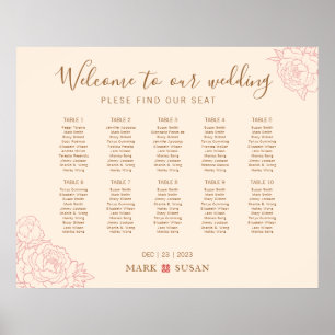 Chinese Elegant Wedding Welcome Seating Chart