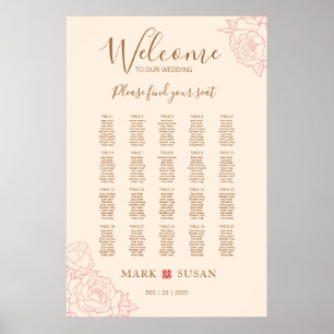 Chinese Elegant Wedding Welcome Seating Chart