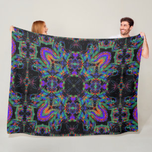 Chinese Emperor Dragon Glow In The Dark Art Fleece Blanket