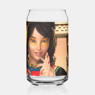 Chinese Empress Fantasy Portrait Art Can Glass