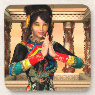 Chinese Empress Fantasy Portrait Art Coaster