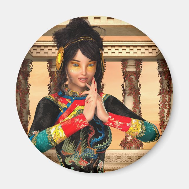 Chinese Empress Fantasy Portrait Art Magnet (Front)
