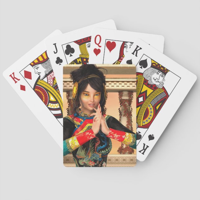Chinese Empress Fantasy Portrait Art Playing Cards (Back)