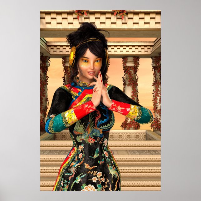 Chinese Empress Fantasy Portrait Art Poster (Front)