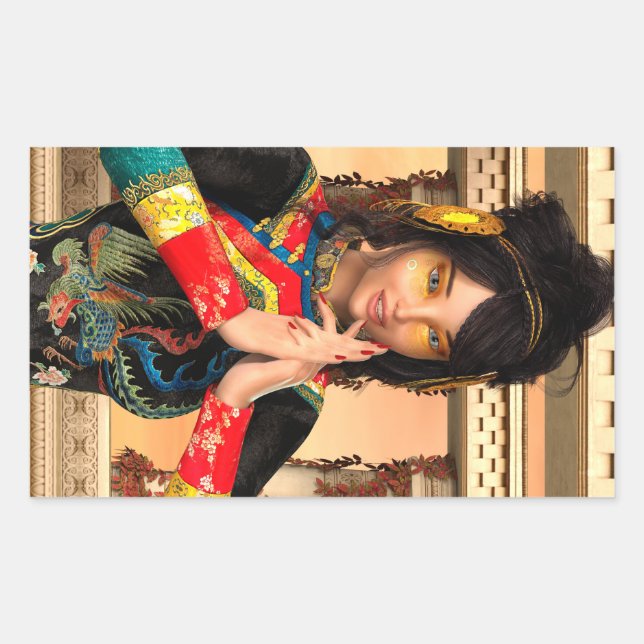 Chinese Empress Fantasy Portrait Art Sticker (Front)