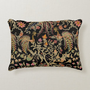 Chinese Fairy Floral Birds Pattern Accent Pillow