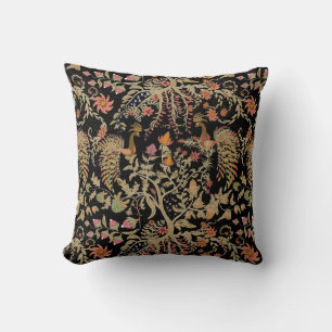 Chinese Fairy Floral Birds Pattern Throw Pillow