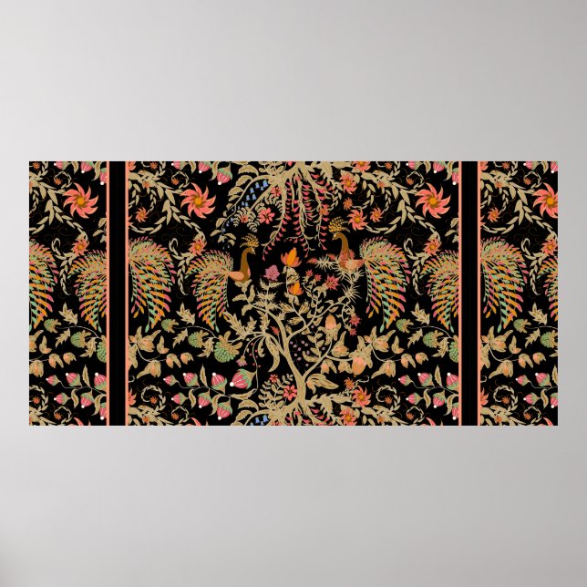 Chinese fairy floral pattern with beautiful birds  poster (Front)