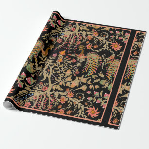Chinese fairy floral pattern with beautiful birds wrapping paper