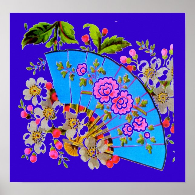 Chinese Fan Blue  Poster (Front)