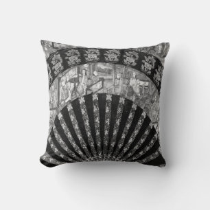 Chinese Fan Design Throw Pillow