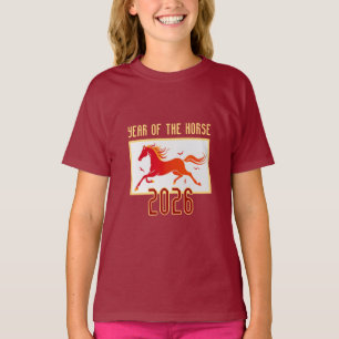 Chinese Fire Horse New Year 2026 Kid's T-Shirt