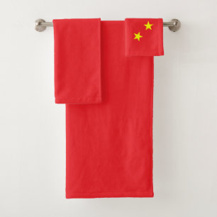 Chinese Flag Bath Towel Set