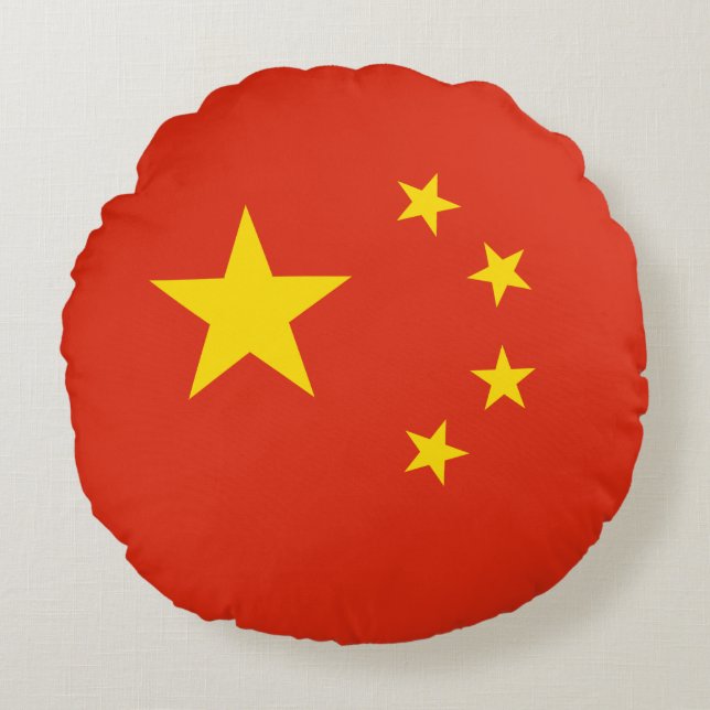 Chinese Flag (China) Round Pillow (Front)