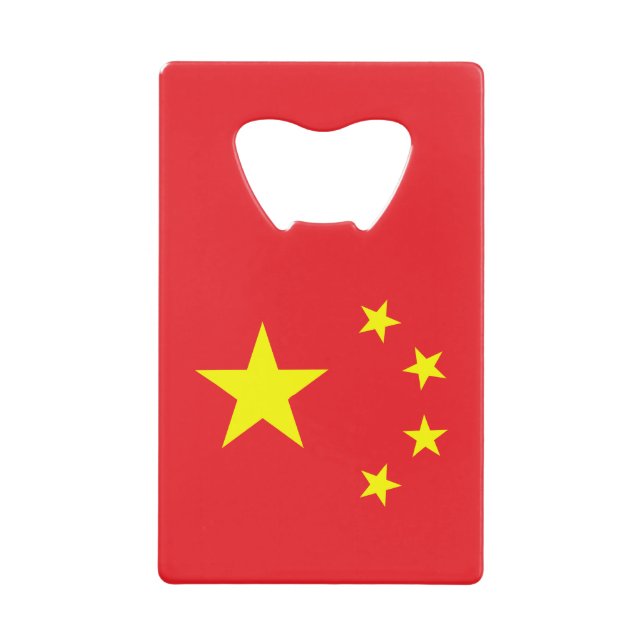 Chinese Flag Credit Card Bottle Opener (Front)