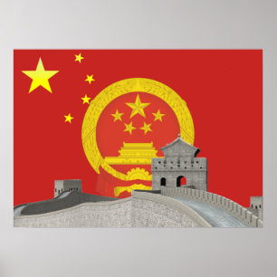 Chinese flag poster