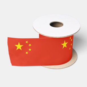Chinese Flag Ribbon, patriotic China Satin Ribbon