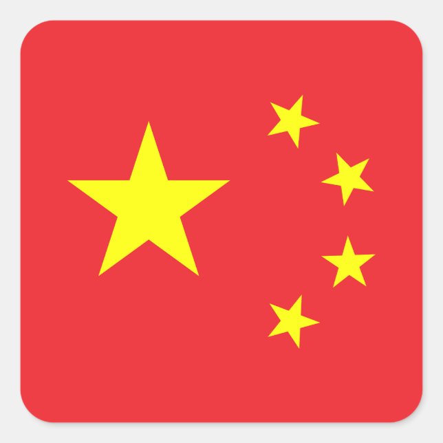 Chinese Flag Square Sticker (Front)