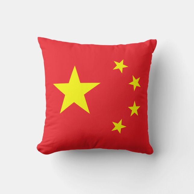 Chinese Flag Throw Pillow (Front)