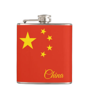 Chinese Flag & travel China /sports fans Hip Flask