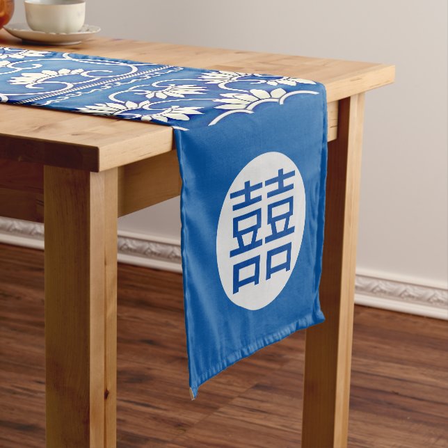 Chinese floral -double happiness medium table runner (In Situ)