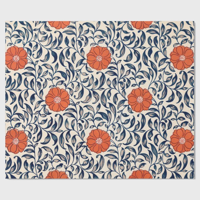 CHINESE FLORAL PATTERN WRAPPING PAPER (Flat)