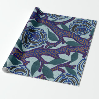CHINESE FLORAL PATTERN WRAPPING PAPER IN BLUES