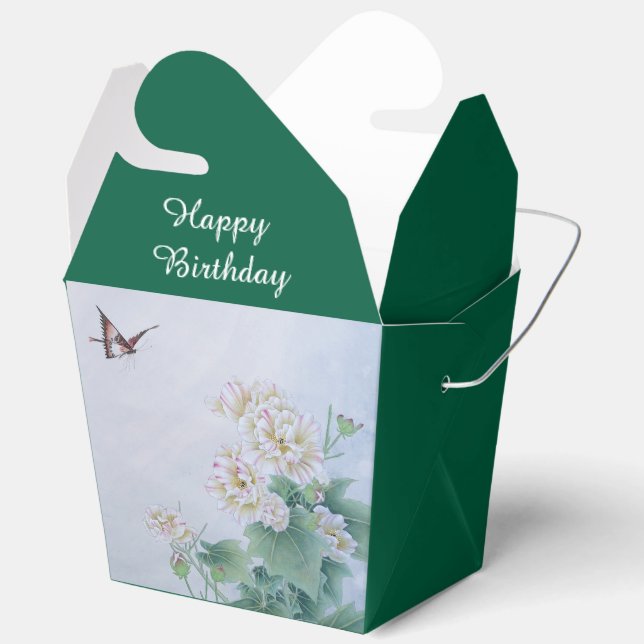 Chinese Flower with Butterfly  Favor Box (Open)