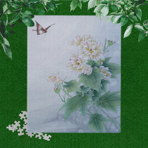 Chinese Flower with Butterfly  Jigsaw Puzzle