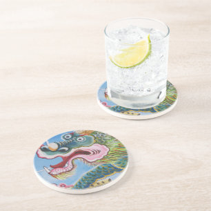 Chinese Foo Dog / Lion Guardian Mural Coaster