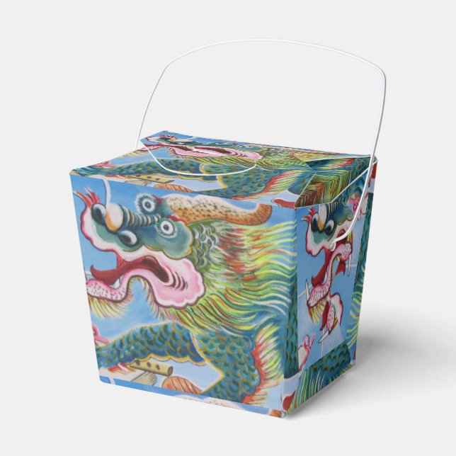 Chinese Foo Dog / Lion Guardian Mural Favor Box (Front Side)