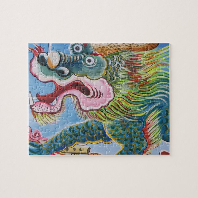 Chinese Foo Dog / Lion Guardian Mural Jigsaw Puzzle (Horizontal)