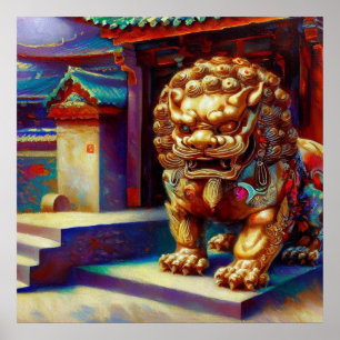 Chinese Foo Lion (8)  Poster