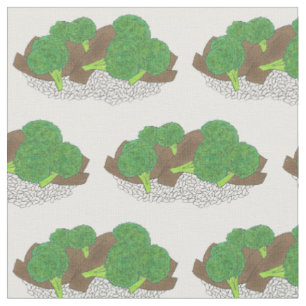 Chinese Food Beef and Broccoli Takeout Dish Foodie Fabric