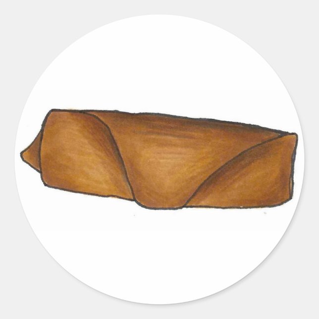 Chinese Food Egg Roll Spring Rolls Eggroll Foodie Classic Round Sticker (Front)